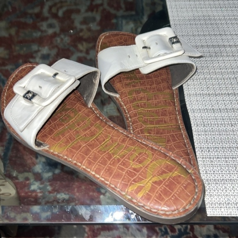 Sam Edelman White and Brown Sandals